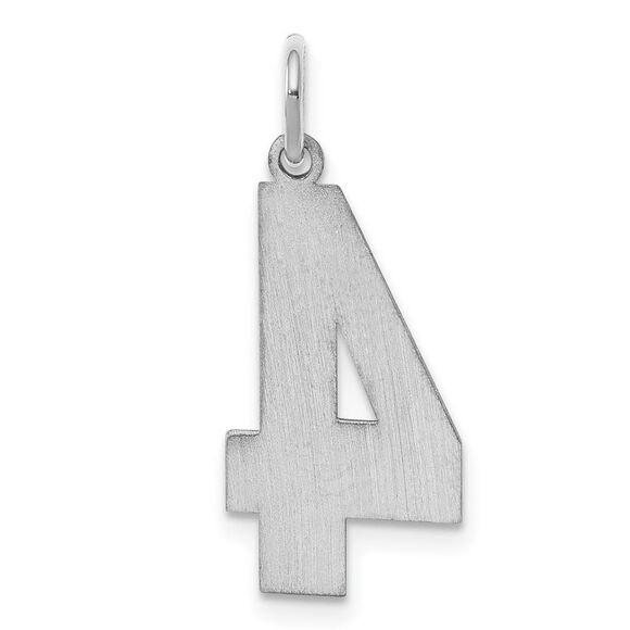 Sterling Silver, Jersey Collection, Large Number 4 Pendant - Picture 3 of 5